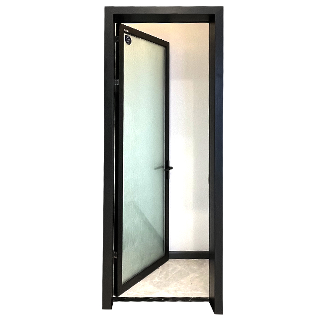 Factory Sale double tempered glass forest glass casement door for toliet